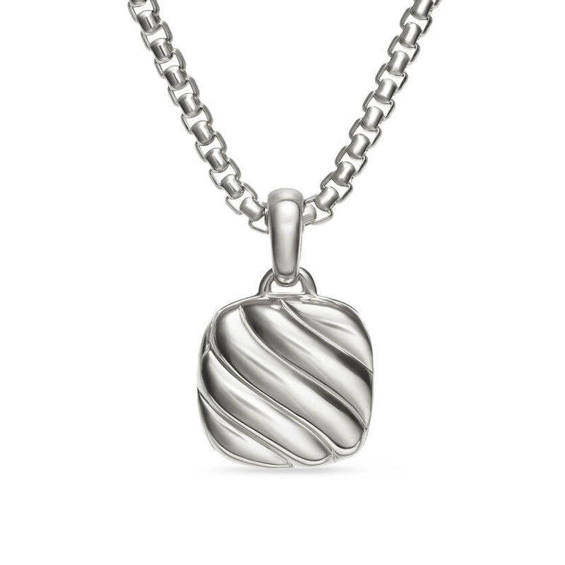 David Yurman Sculpted Cable Square Locket in Sterling Silver, 22.5mm