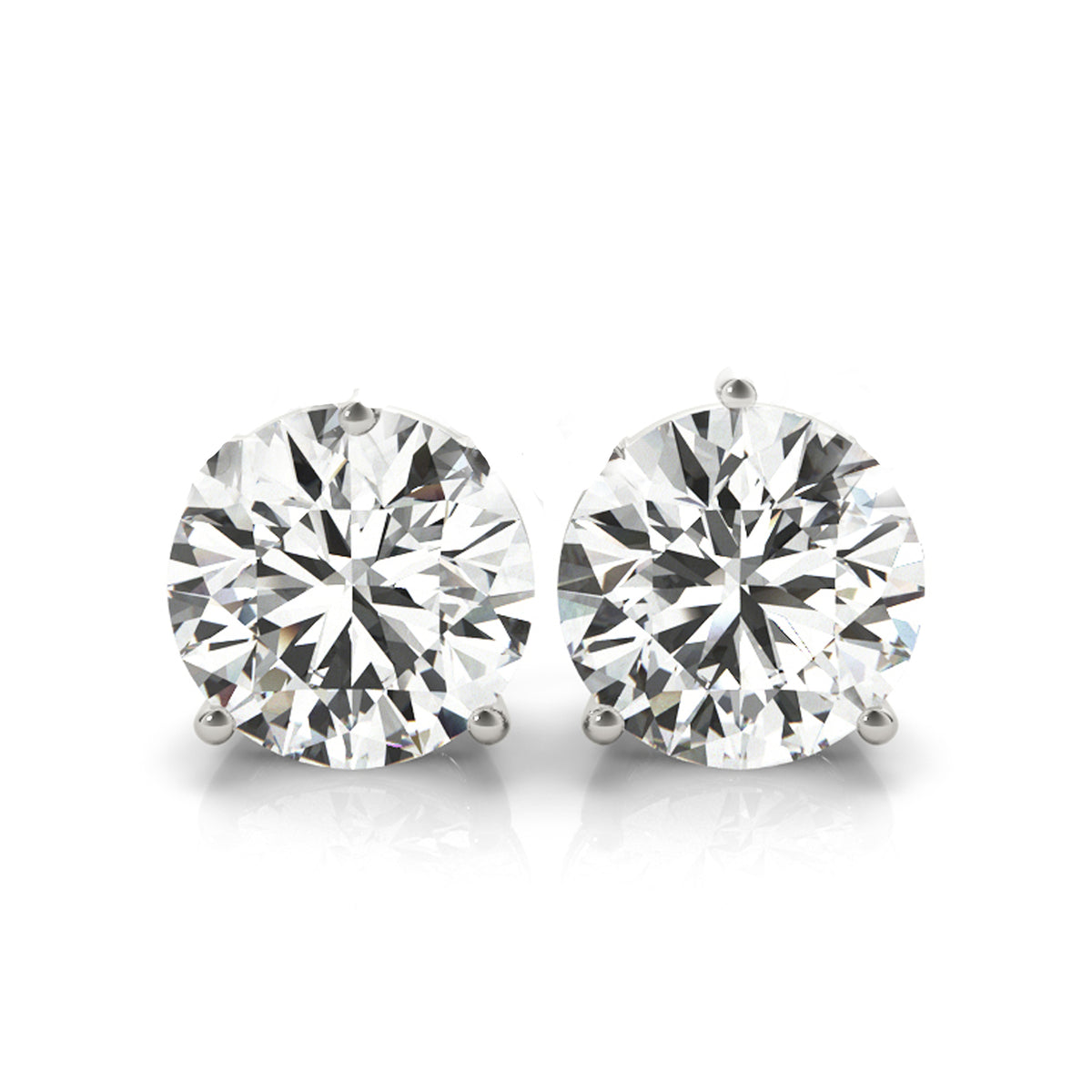 14K White Gold Martini Set 5 Carat Lab-Grown Diamond Studs