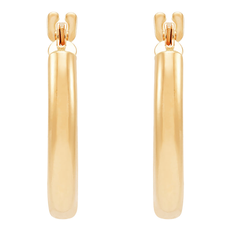 14K Yellow Gold Small Tube Hoop Earrings