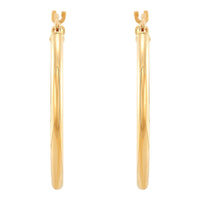 14K Yellow Gold 2x25MM Hoop Earrings - NAGI