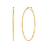 14K Yellow Gold 2x50MM Hoop Earrings