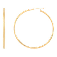 14K Yellow Gold 2x50MM Hoop Earrings