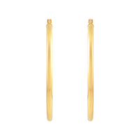 14K Yellow Gold 3x50MM Hoop Earrings