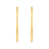 14K Yellow Gold 3x50MM Hoop Earrings