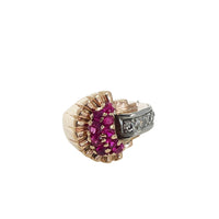 Pre-Owned 14K Rose Gold and Platinum Ruby and Diamond Ring