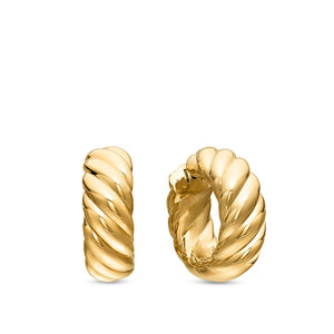 David Yurman Sculpted Cable Hoop Earrings in 18K Yellow Gold, 25mm