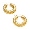 David Yurman Sculpted Cable Hoop Earrings in 18K Yellow Gold, 25mm