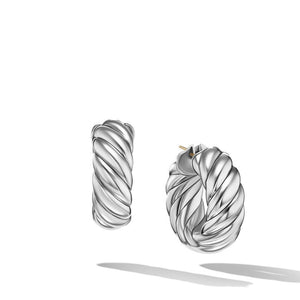 David Yurman Sculpted Cable Hoop Earrings in Sterling Silver, 9MM