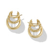 DY Mercer Multi Hoop Earrings in 18K Yellow Gold with Pave Diamonds