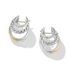 DY Mercer Multi Hoop Earrings in Sterling Silver with 18K Yellow Gold and Pave Diamonds