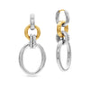 DY Mercer™ Circular Drop Earrings in Sterling Silver with 18K Yellow Gold and Diamonds, 50mm