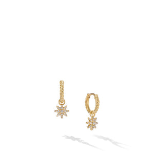 David Yurman 7.5MM Petite Interchangeable Starburst Earrings with Diamonds, 18K Gold