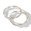 David Yurman Petite Infinity Hoop Earrings in Sterling Silver with 14K Yellow Gold, 42MM
