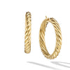 DY 1.5" Sculpted Cable Hoop Earrings in 18K Yellow Gold