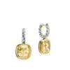 David Yurman Albion® Drop Earrings in Sterling Silver with 18K Yellow Gold and Champagne Citrine, 10mm - NAGI