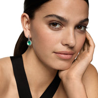 David Yurman Albion® Drop Earrings in Sterling Silver with Lagoon Orchid and Diamonds, 10mm - NAGI