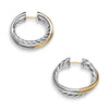 David Yurman Crossover Hoop Earrings in Sterling Silver with 14K Yellow Gold, 22.4mm