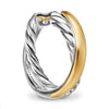 David Yurman Crossover Hoop Earrings in Sterling Silver with 14K Yellow Gold, 22.4mm