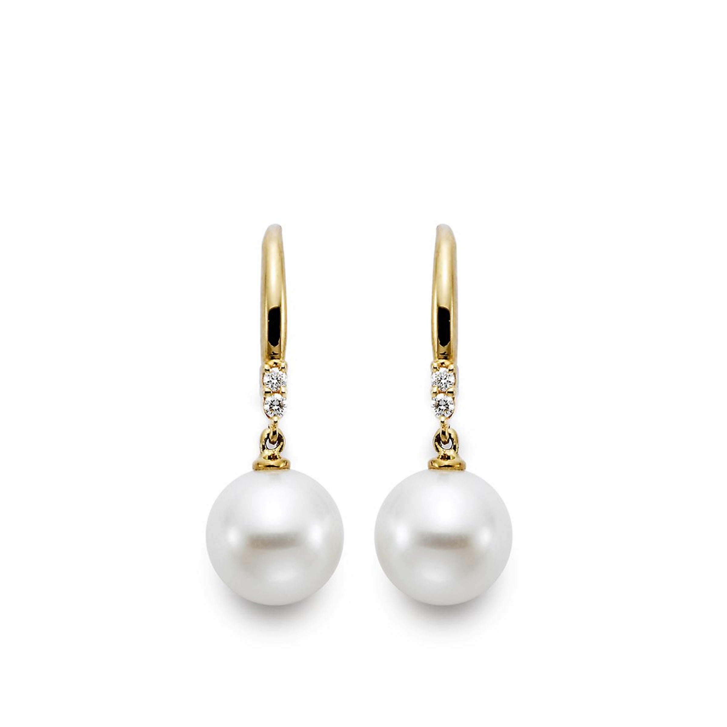 Mastoloni 14K Yellow Gold Pearl Diamond Drop Earrings