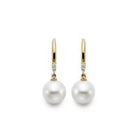 Mastoloni 14K Yellow Gold Pearl Diamond Drop Earrings - NAGI