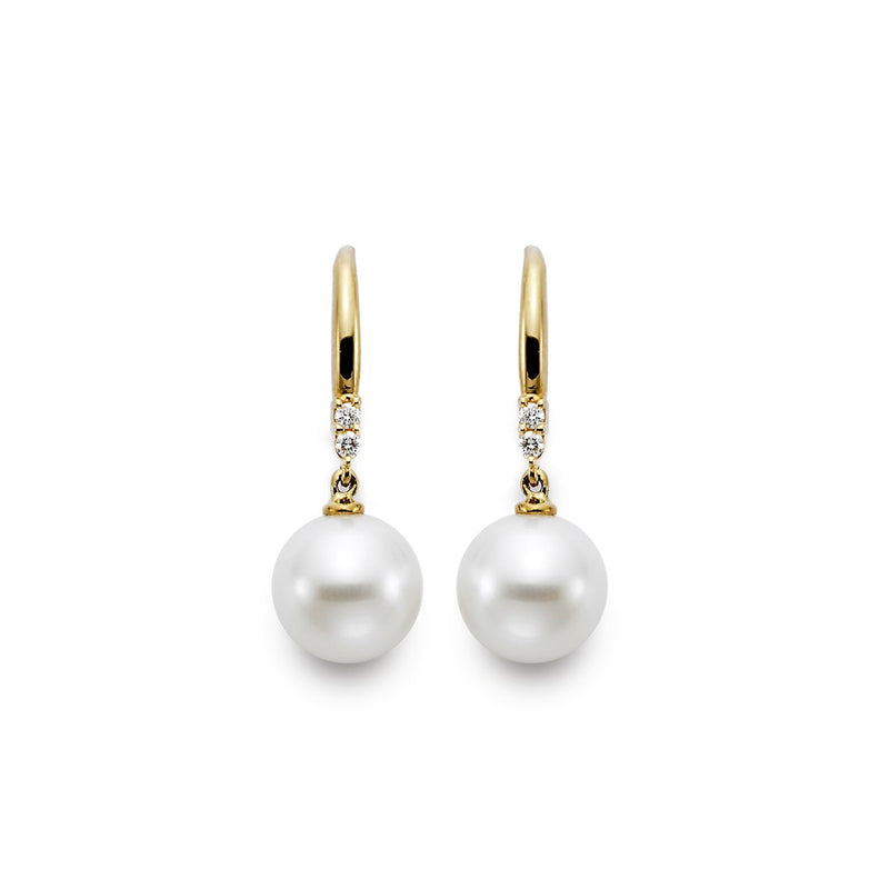 Mastoloni 14K Yellow Gold Pearl Diamond Drop Earrings - NAGI