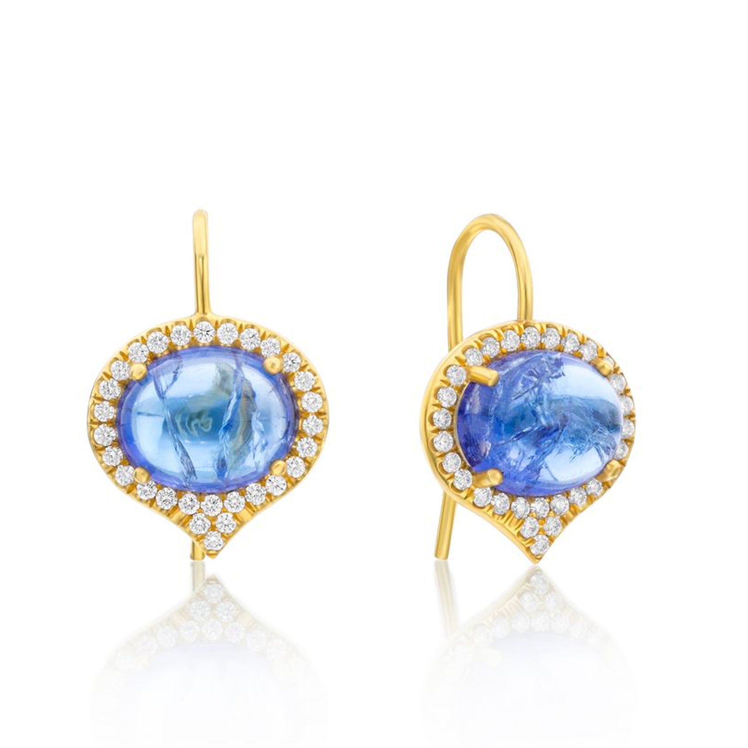 Lauren K. 18K Yellow Gold Tanzanite and Diamond Earrings