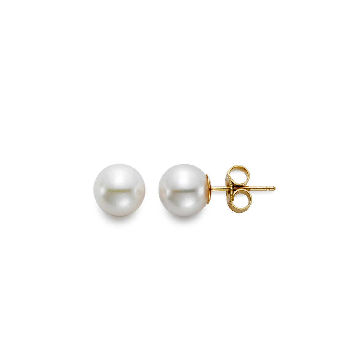 Mastoloni 18K Yellow Gold 7.5-8MM Akoya Pearl Stud Earrings