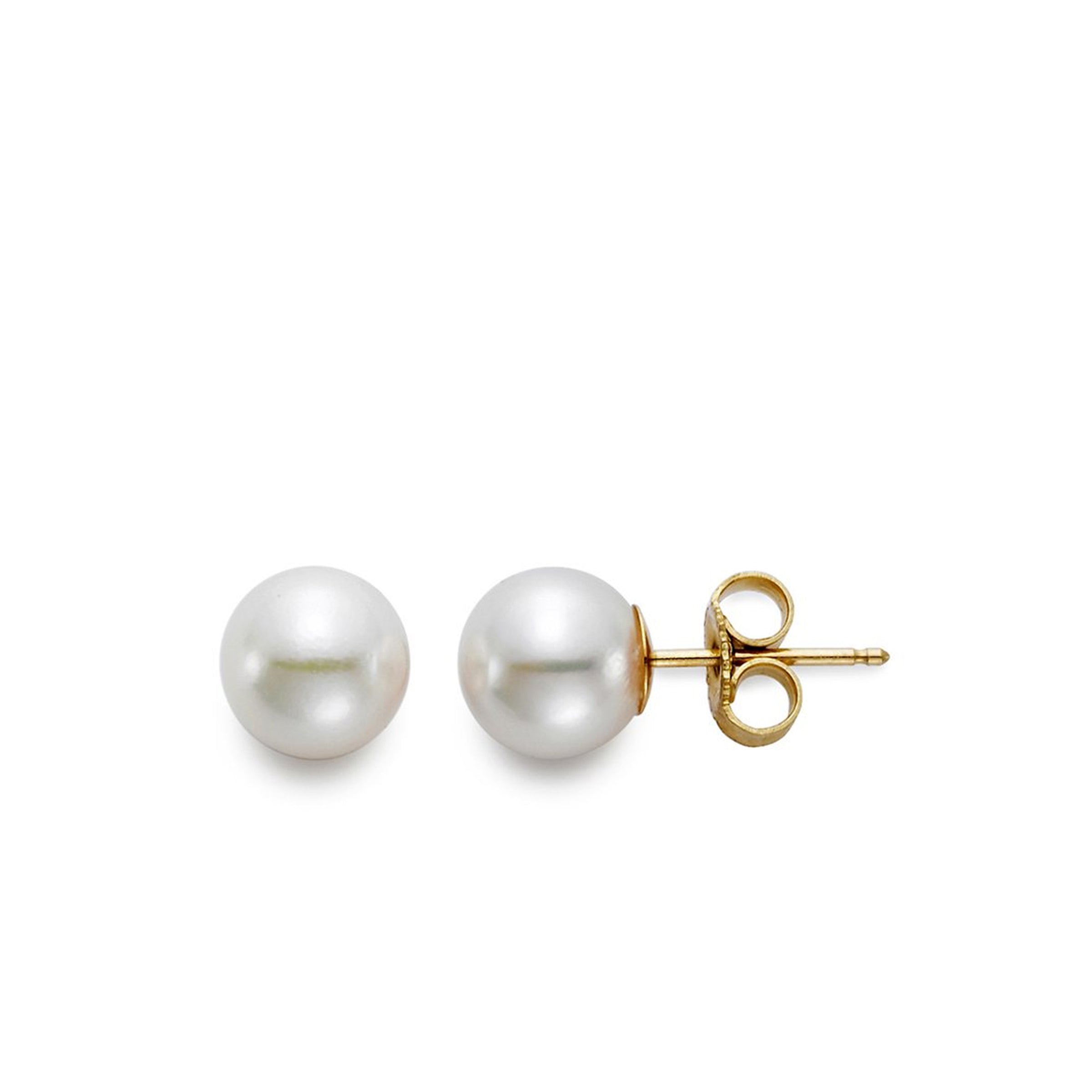 Mastoloni 18K Yellow Gold 7.5-8MM Pearl Stud Earrings