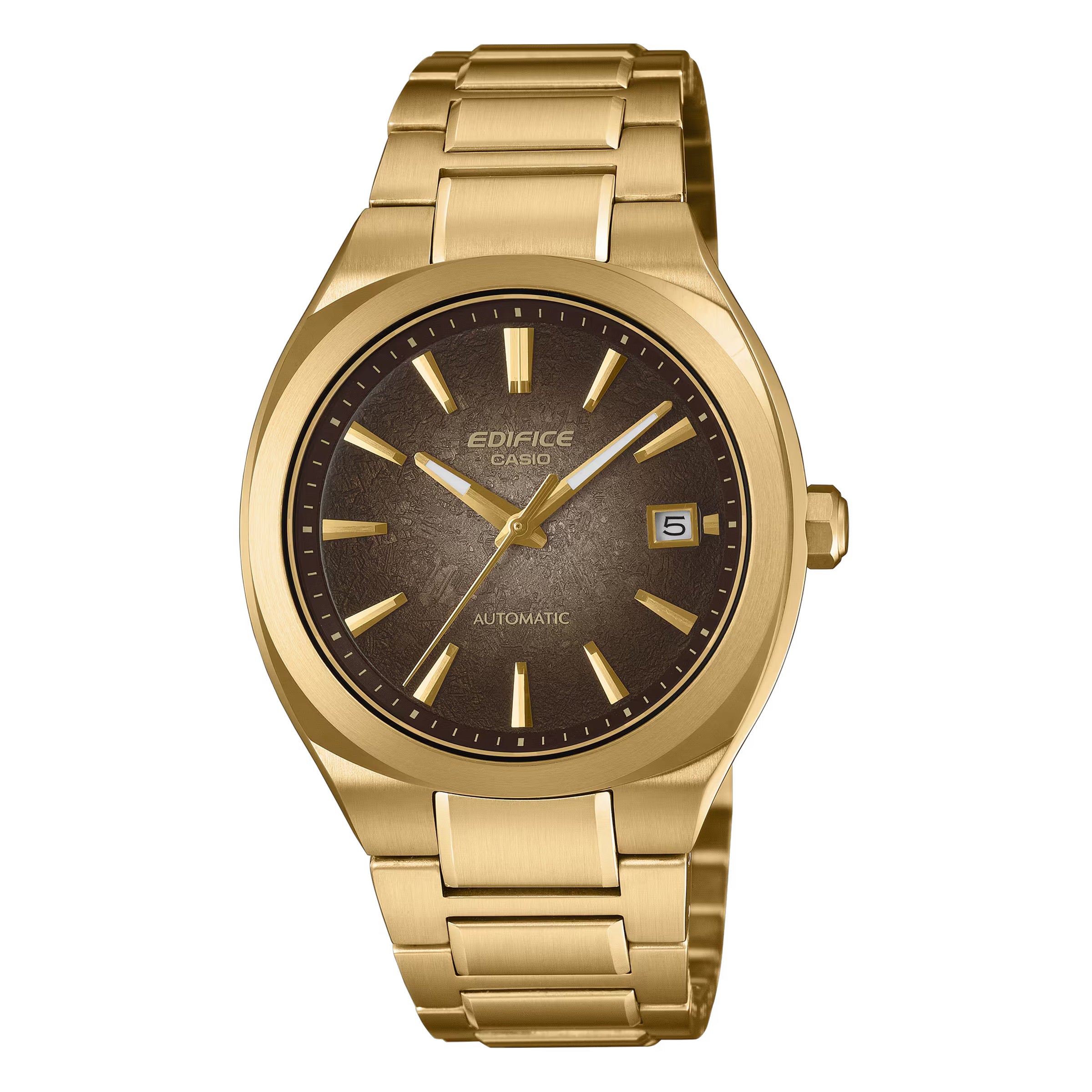 Casio Edifice Electroformed Textured Brown Dial Automatic Watch