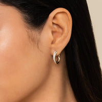 Gabriel & Co. 14K Yellow-White Gold Layered 15mm Diamond Huggie Earrings