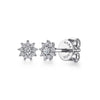 Gabriel & Co. 14K White Gold Cluster Diamond Flower Stud Earrings