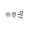 Gabriel 14K White Gold Cluster Diamond Flower Stud Earrings