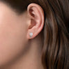 Gabriel 14K White Gold Diamond and Pearl Stud Earring