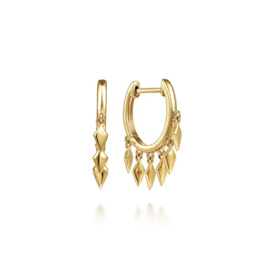 Gabriel 14K Yellow Gold Huggie Earrings with Spike Drops