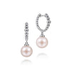 Gabriel Sterling Silver Bujukan Pearls Drop Huggie Earrings