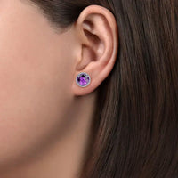 Gabriel & Co. Sterling Silver Bujukan Amethyst Stud Earrings