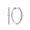 Gabriel & Co. 14K White Gold Diamond Classic Hoop Earrings