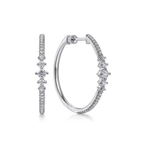 Gabriel & Co. 14K White Gold Diamond Classic Hoop Earrings