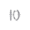 Gabriel 14K White Gold Diamond Huggie Earrings, 15MM