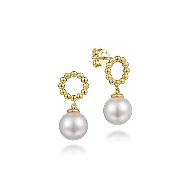 Gabriel 14K Yellow Gold Bujukan Pearl Drop Earrings