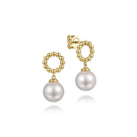 Gabriel & Co. 14K Yellow Gold Bujukan Pearl Drop Earrings