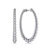 Gabriel & Co. Sterling Silver White Gold Oval Hoop Earrings