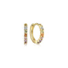 Gabriel 14K Yellow Gold 10MM Rainbow Color Stone Huggie Earrings