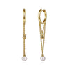 Gabriel 14K Yellow Gold Bujukan and Pearl Huggie Drop Earrings