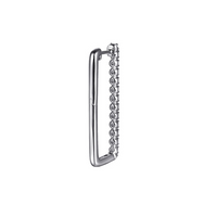 Gabriel & Co. 14K White Gold Diamond Classic Paperclip Hoop Earrings