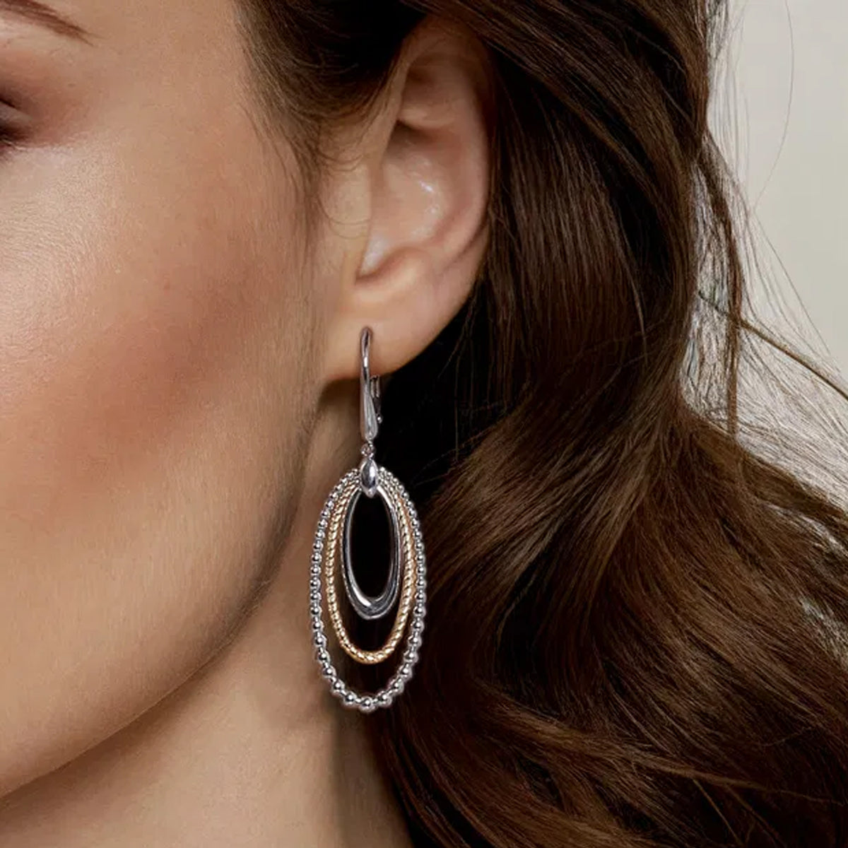 Gabriel & Co. Sterling Silver and 14K Yellow Gold Bujukan Rope Drop Earrings