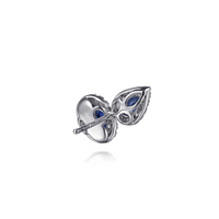 Gabriel & Co. 14K White Gold Toi et Moi Sapphire and Diamond Stud Earrings
