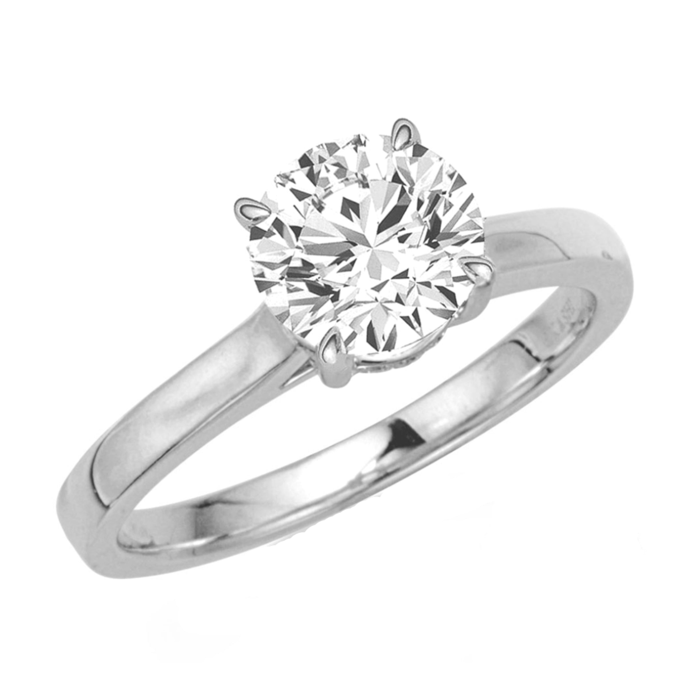 14K Yellow & White Gold Solitaire Engagement Ring Mounting
