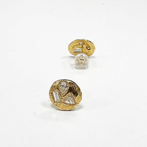 Page Sargisson 18K Yellow Gold Textured Geometric Melle Stud Earrings