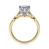 Gabriel 14K White-Yellow Gold Marquise Shape Diamond Engagement Ring Mounting